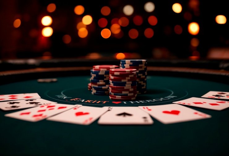 Suasana permainan live casino neon dengan dealer profesional dan pengguna aktif